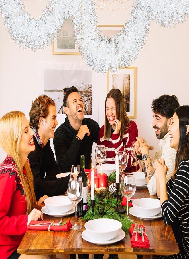 جو هوكد مجموعة Go Hooked المكونة من 3 قطع من زينة شجرة عيد الميلاد باللون الأبيض الثلجي، زينة لامعة صناعية لتزيين المنزل والحفلات - Image 3